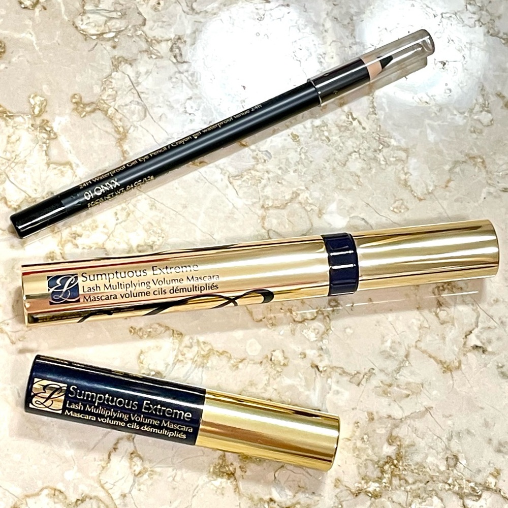 Bundle Estée Lauder Extreme Mascara Full & Travel Size & Eyeliner New Makeup Set